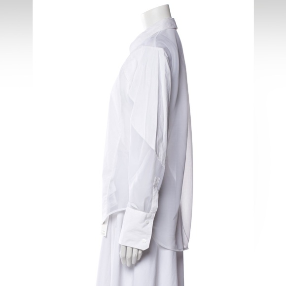 Dion Lee White Buttondown Blouse with Sheer Size US 8 - Picture 2 of 11
